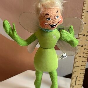 Vintage Green Felt Fairy Doll with Wings Annalee NWT
